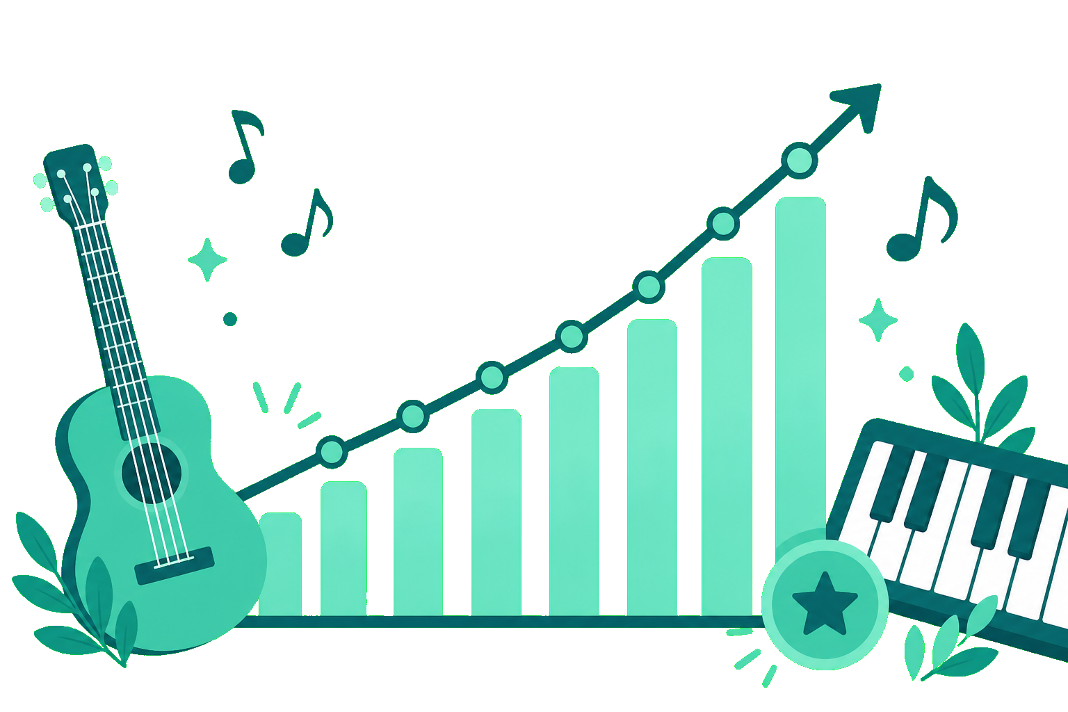 TempoMate: Metronome practice progress tracking illustration