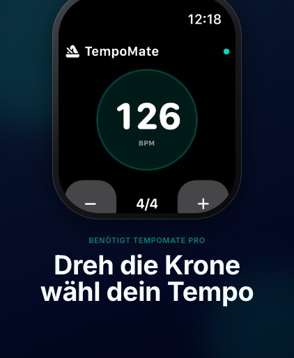 TempoMate: Metronom Apple Watch Taktart und Tempo-Einstellung