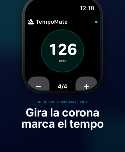 TempoMate: Metrónomo compás y ajuste de tempo en Apple Watch