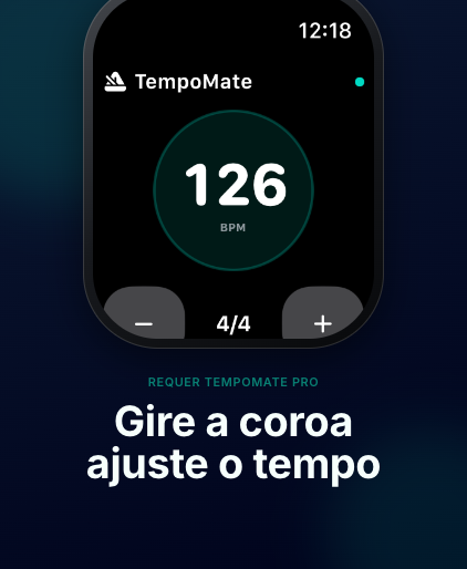 TempoMate: Metrônomo compasso e ajuste de andamento no Apple Watch