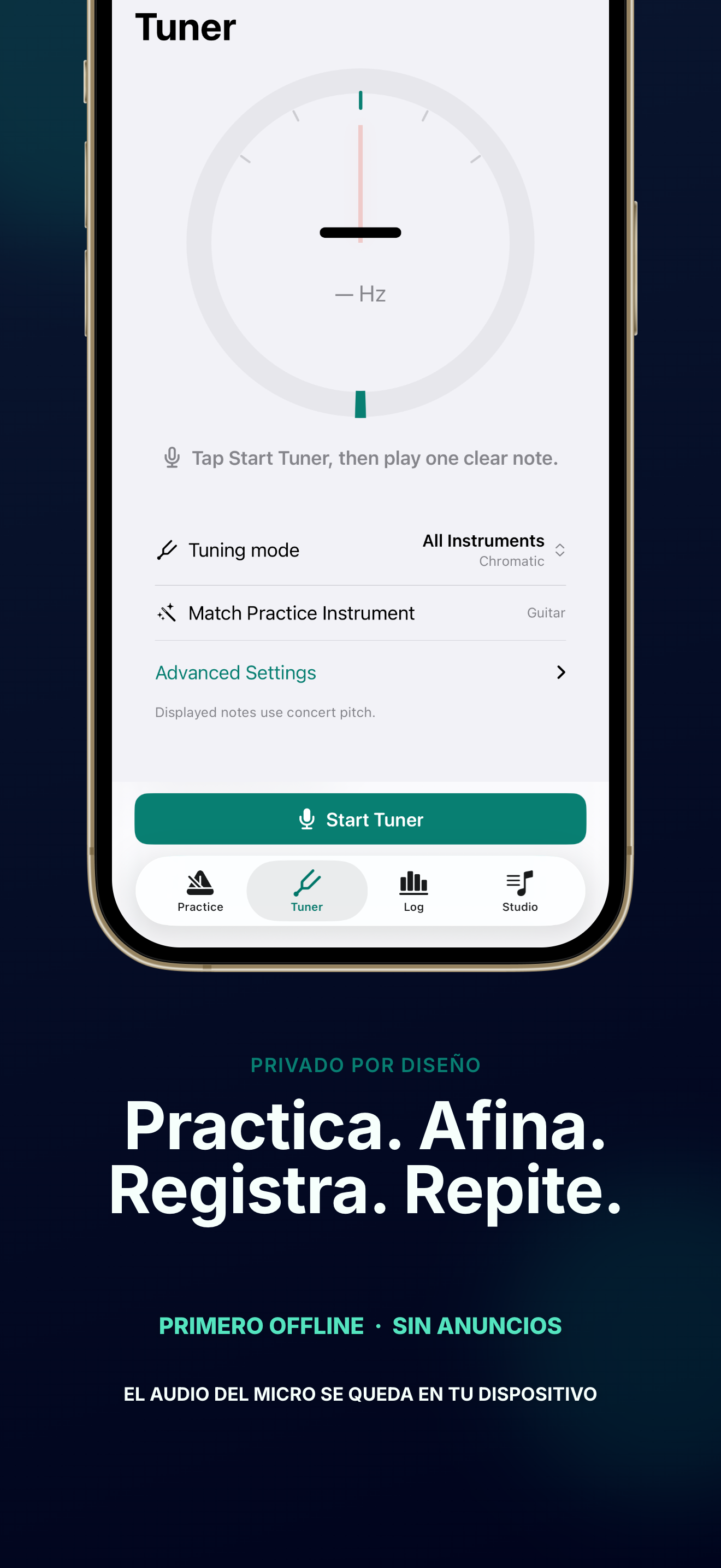Registro de práctica y estadísticas de TempoMate: Metrónomo